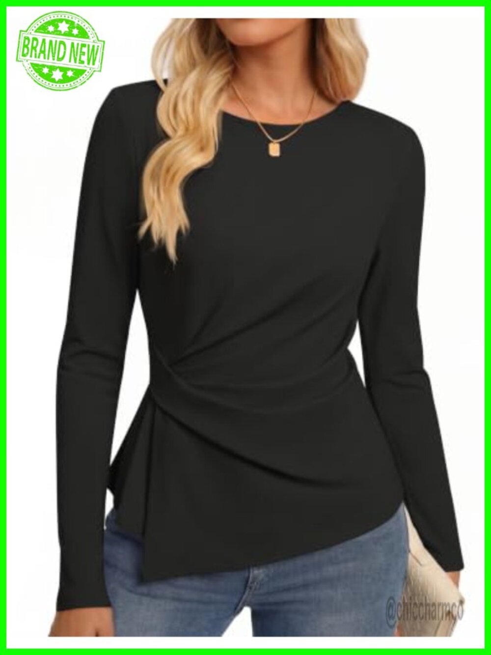 ZESICA Women's Long Sleeve Peplum Business Casual Top